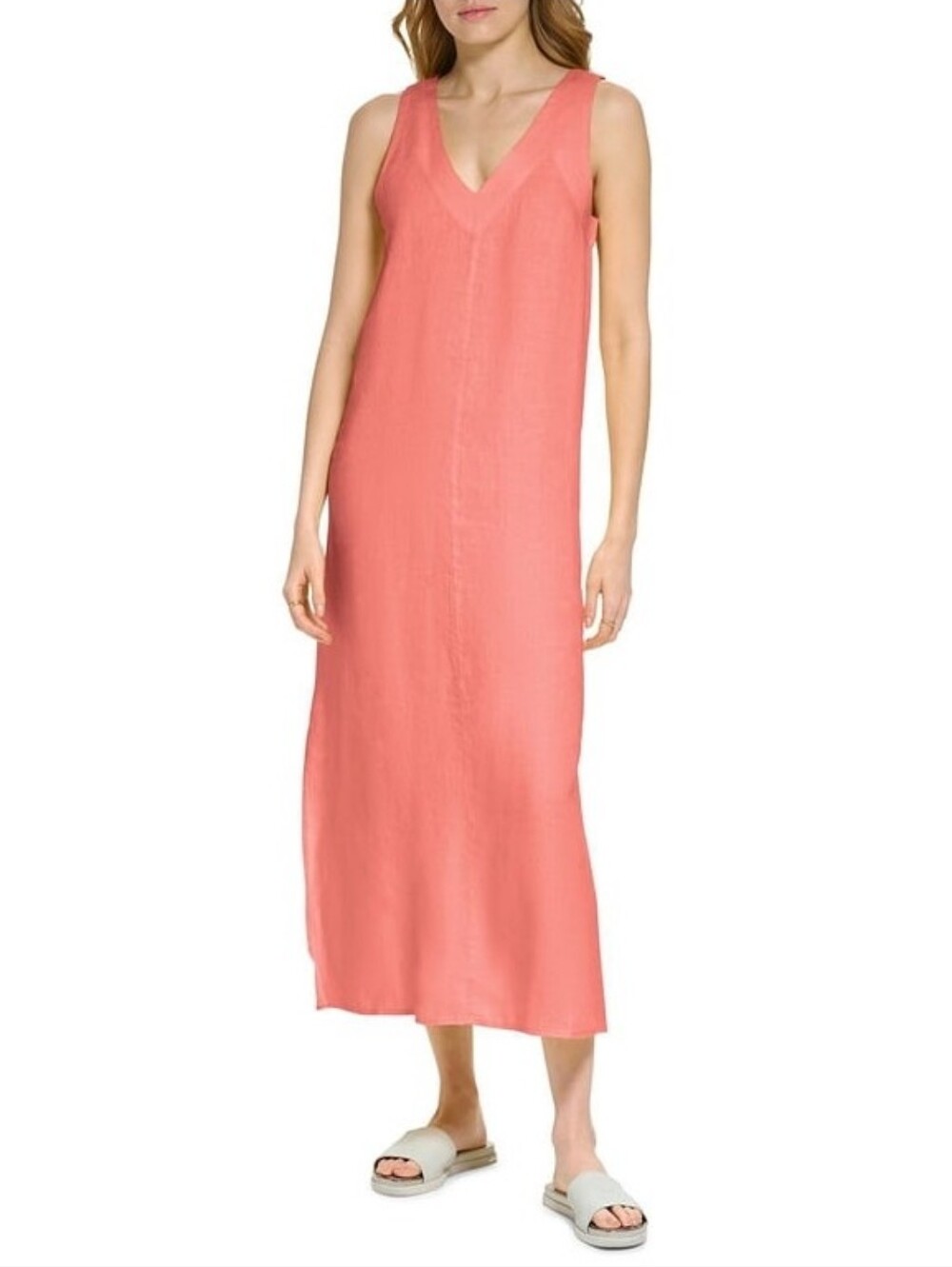 (6) Dkny ladies linen Maxi dress